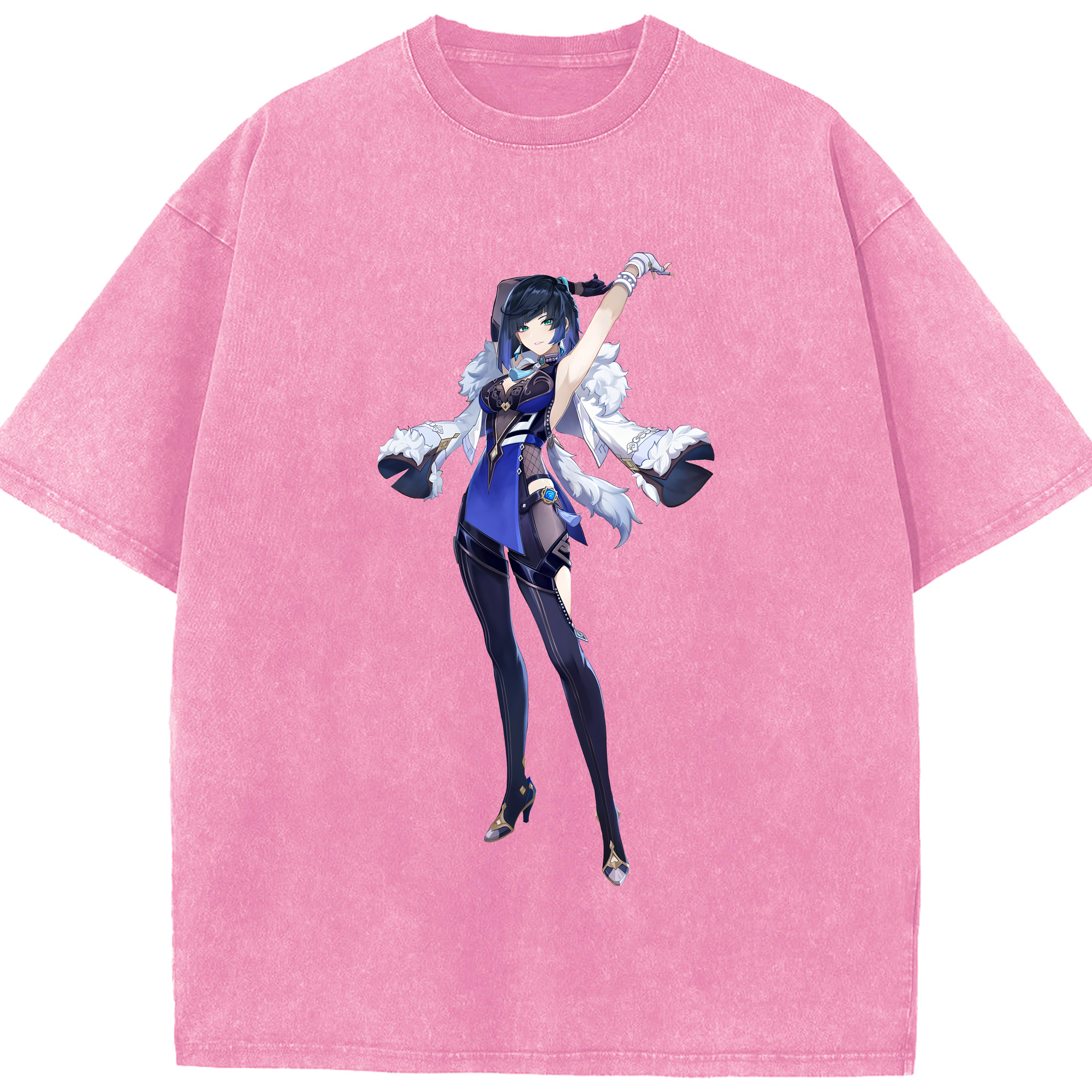 げんし神 夜兰 やらん genshin Yaran 綿100% ヴィンテージ風 半袖Tシャツ（フロントプリント）
